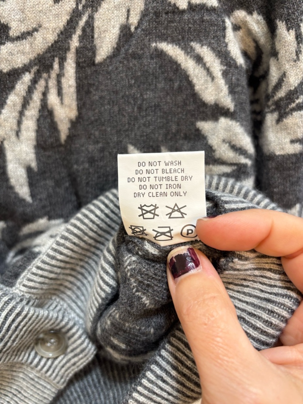 Happy Sheep Womens Floral Wool Jacquard Cardigan Size Medium Timeless Capsule - Picture 11 of 13